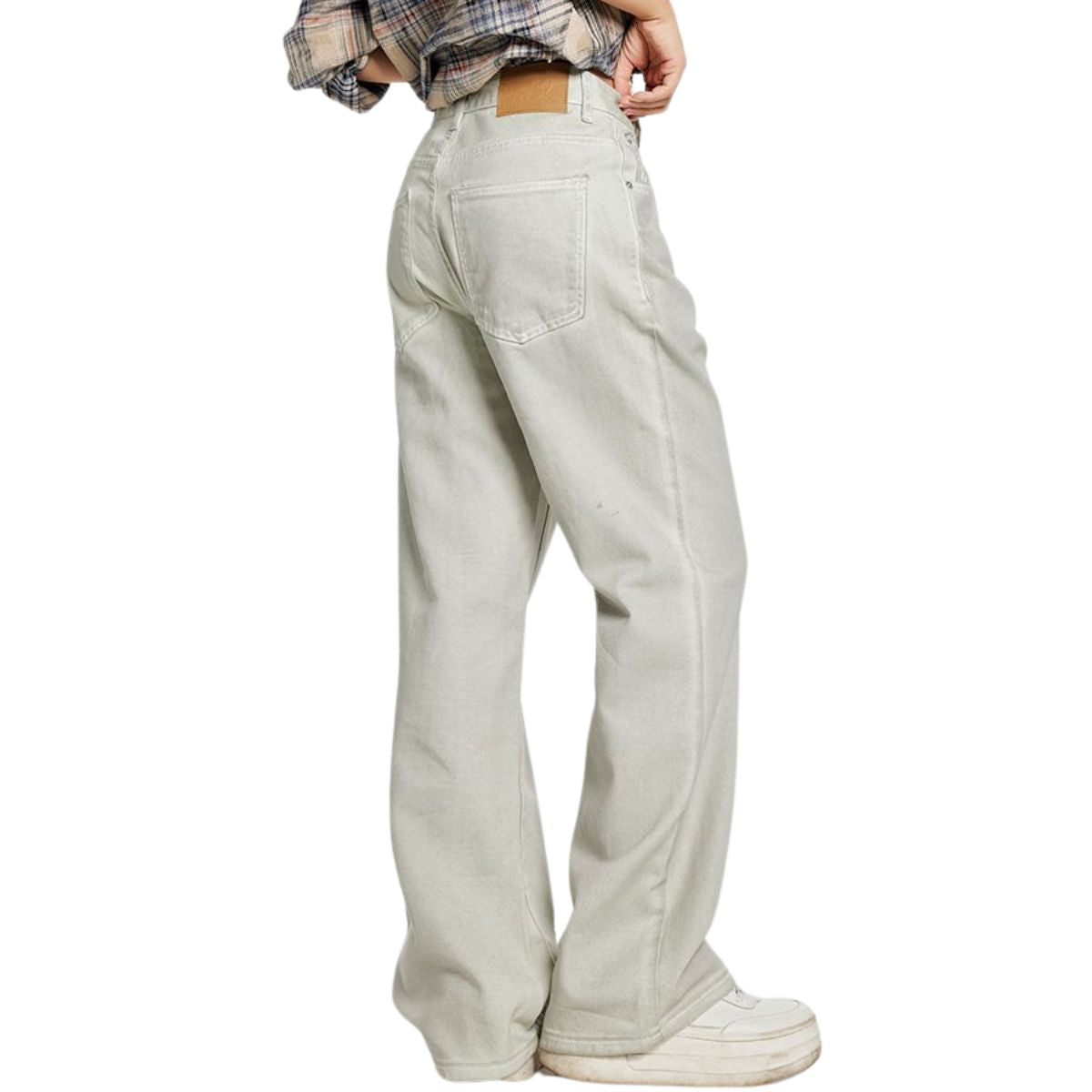 Distressed Dirty White Denim Jeans