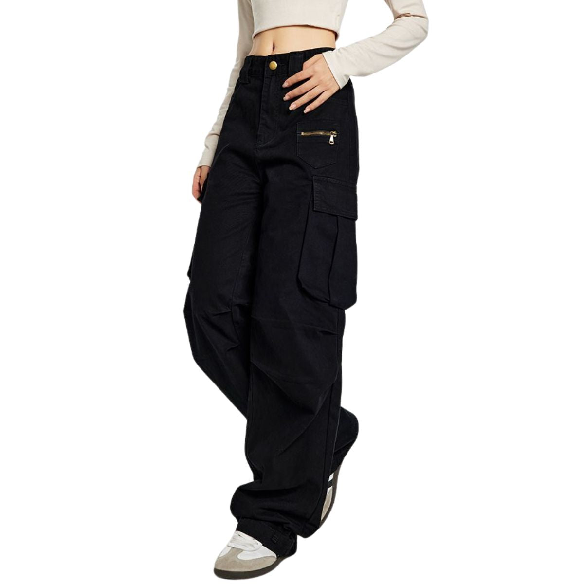 Unisex Wide-Leg Cotton Cargo Pants