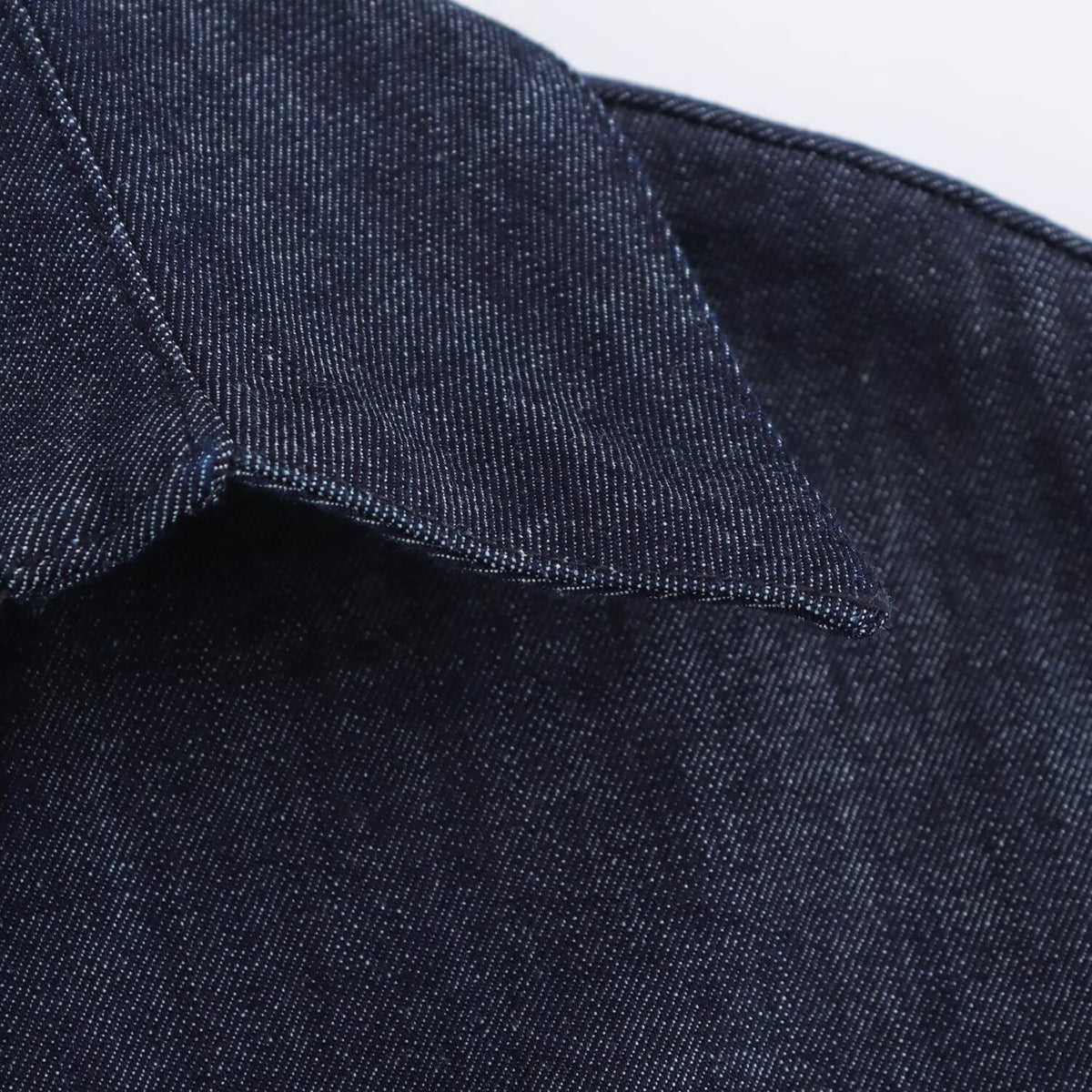 Short-Sleeve Button-Front Denim Midi Dress