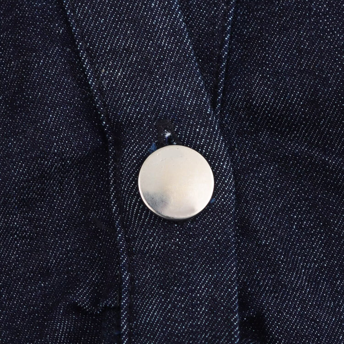 Short-Sleeve Button-Front Denim Midi Dress