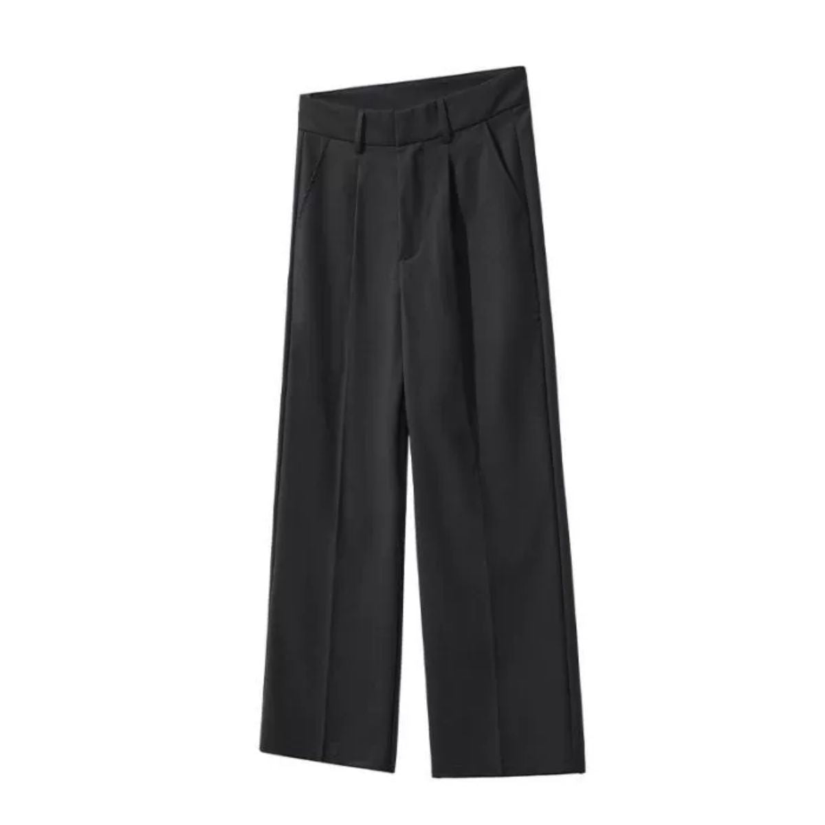 Solid-Color Single Pleat Trousers