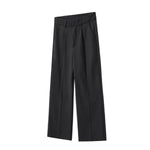 Solid-Color Single Pleat Trousers