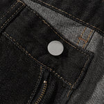 Contrast Stitching Detail Wide Leg Denim Pants