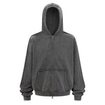 Oversized Vintage Washed Zip Up French Terry Hoodie