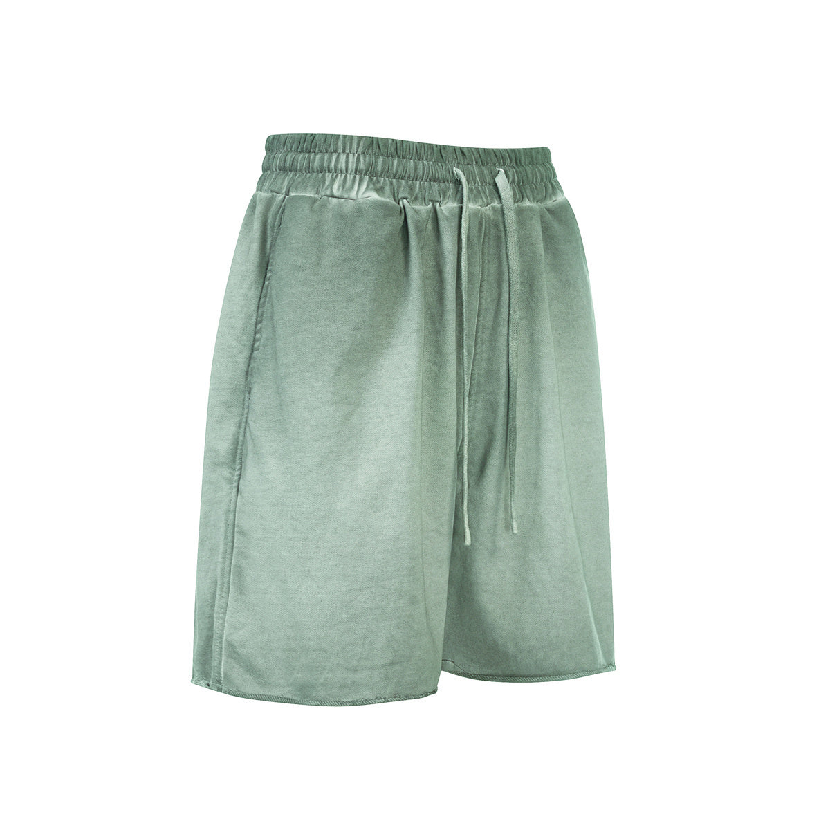 Reverse-Dyed Distressed Raw Edge Shorts