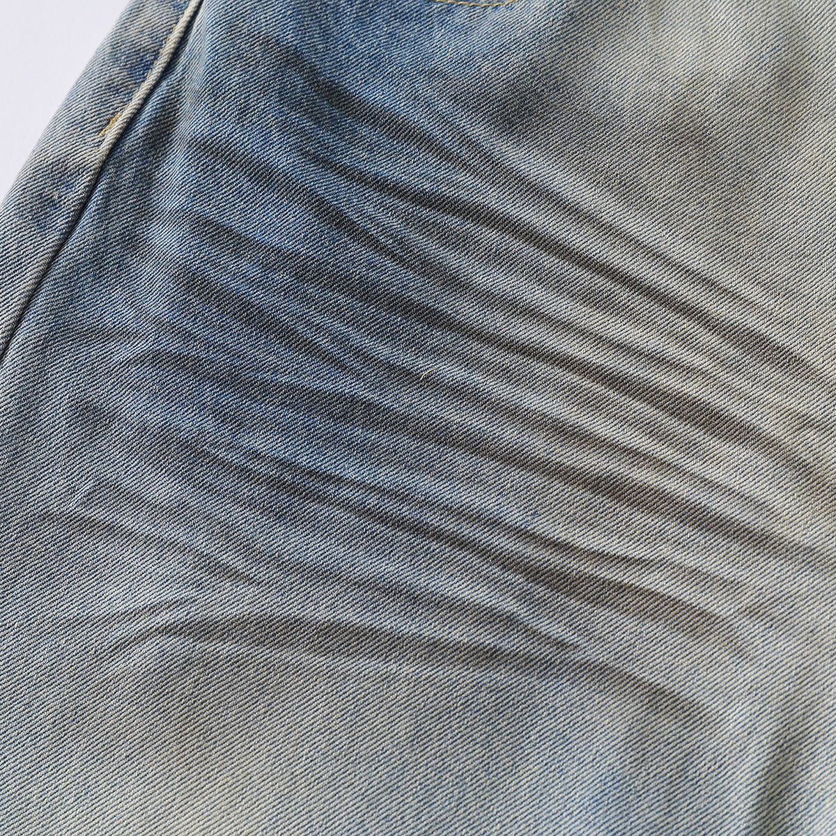 Wrinkle Wash Loose Straight Jeans