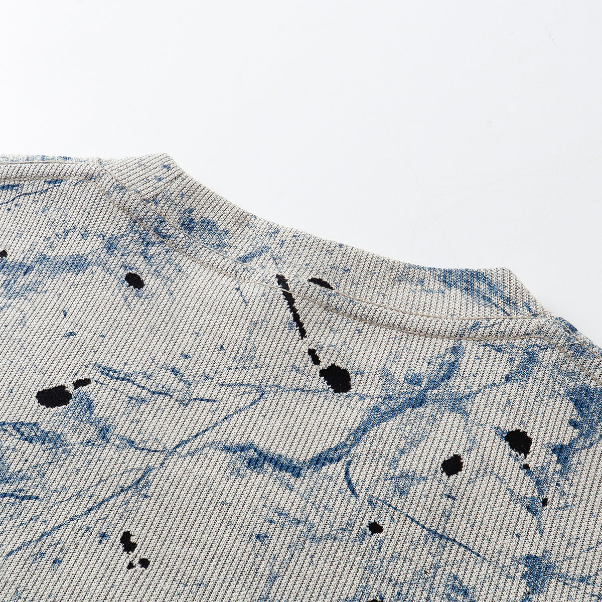 Burnout Plum Dye Artistic Color-Block Tee