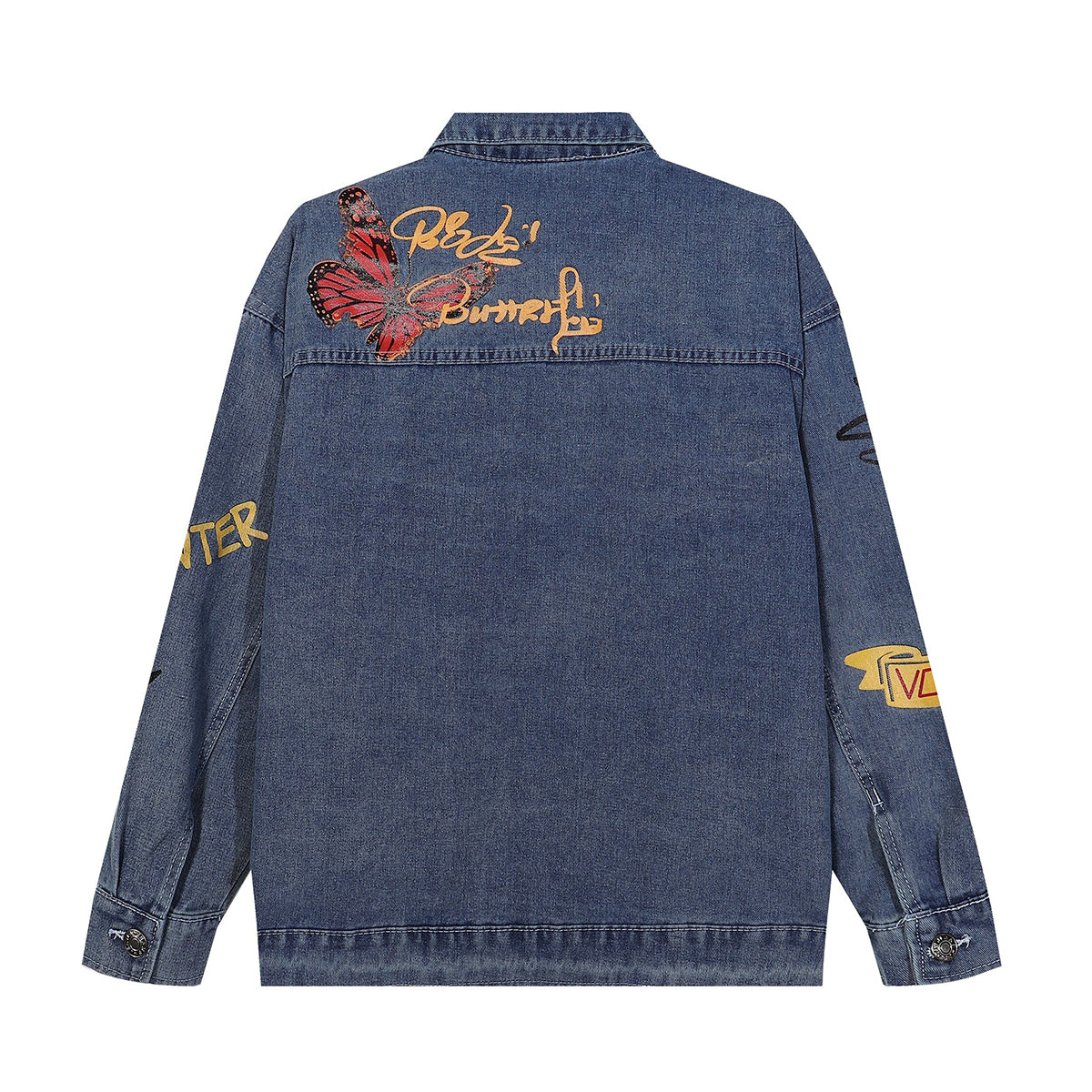 Floral-Printed Denim Trucker Jacket