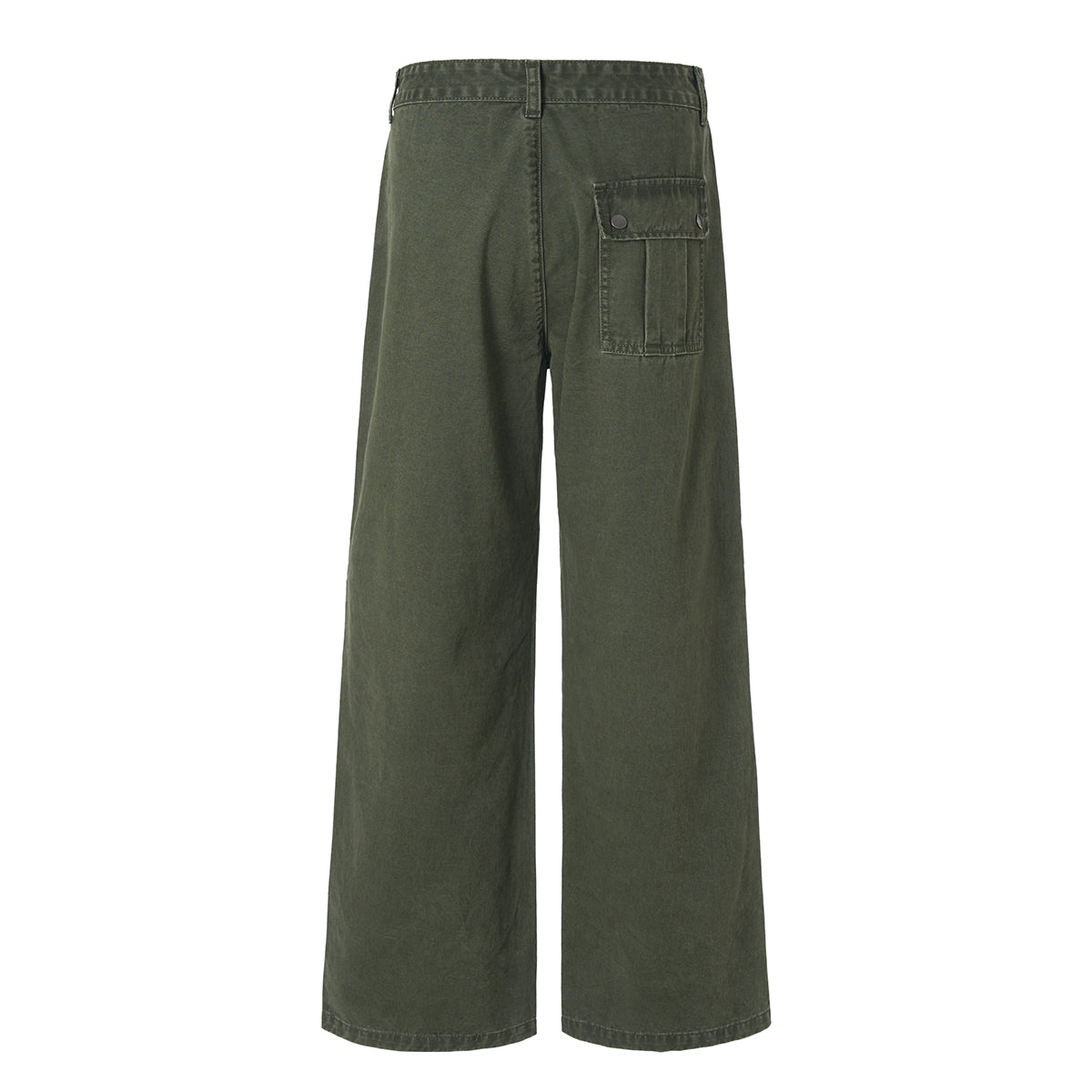 Vintage Washed Workwear Wide-Leg Relaxed Cargo Pants