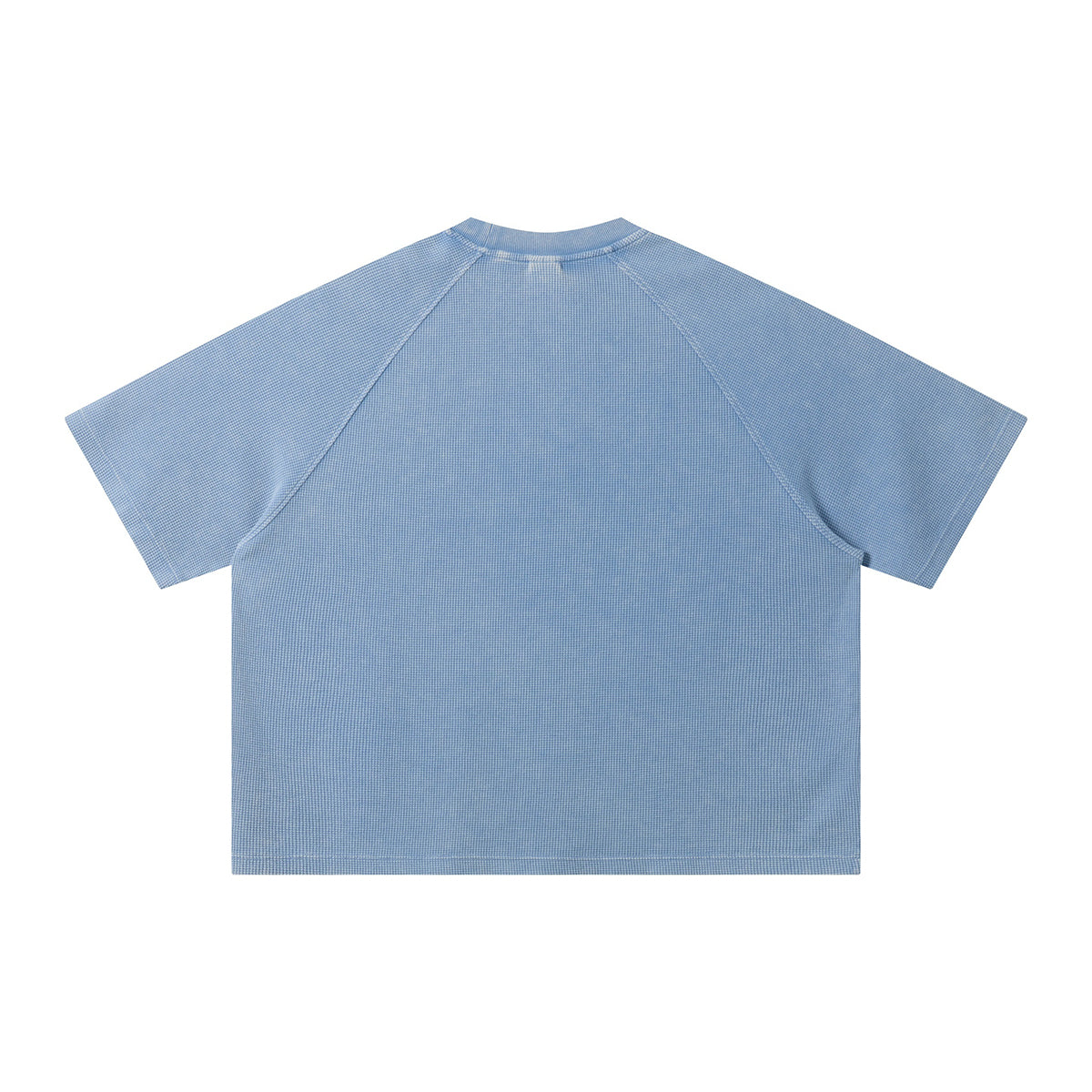 Boxy Waffle Washed Distressed Raglan Tee