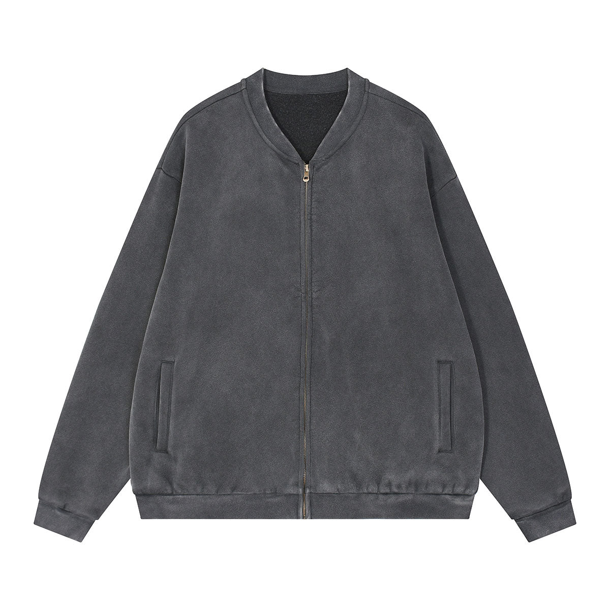 Vintage Washed Zip Collar Jacket
