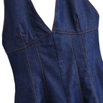 Halter Neck A-Line Denim Minidress