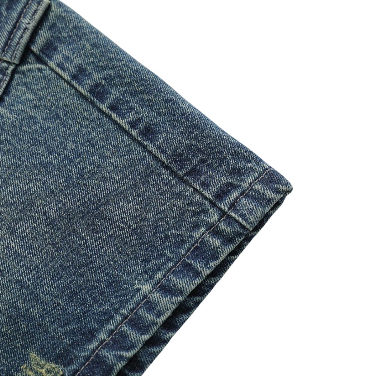 Printed Multi Pocket Denim Cargo Shorts