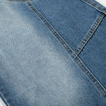 Large Patch Pocket Vintage Washed Wide Leg Denim