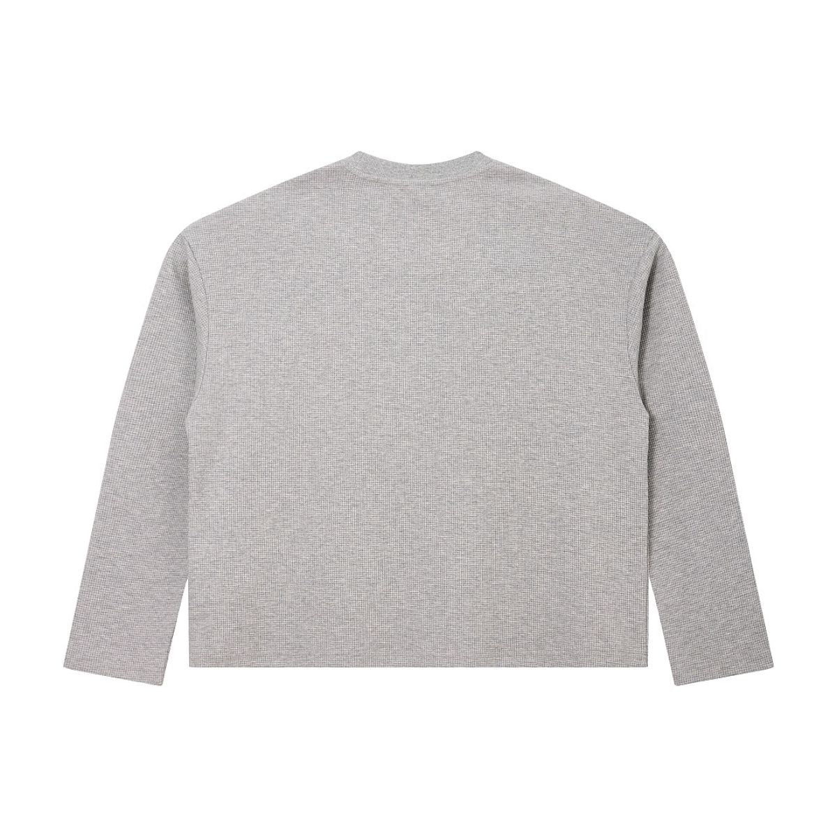 260G Waffle Knit Boxy Long Sleeve Tee