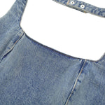 Halter Neck Fitted Bodycon Denim Mini Dress