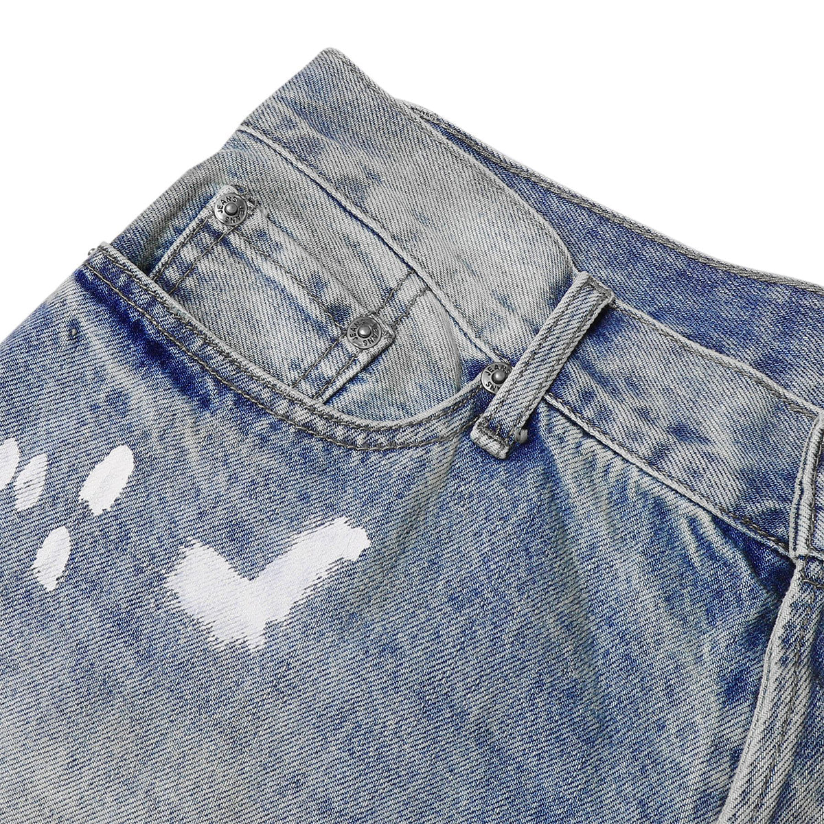 Blue Distressed Loose Fit High Street Vintage Jeans