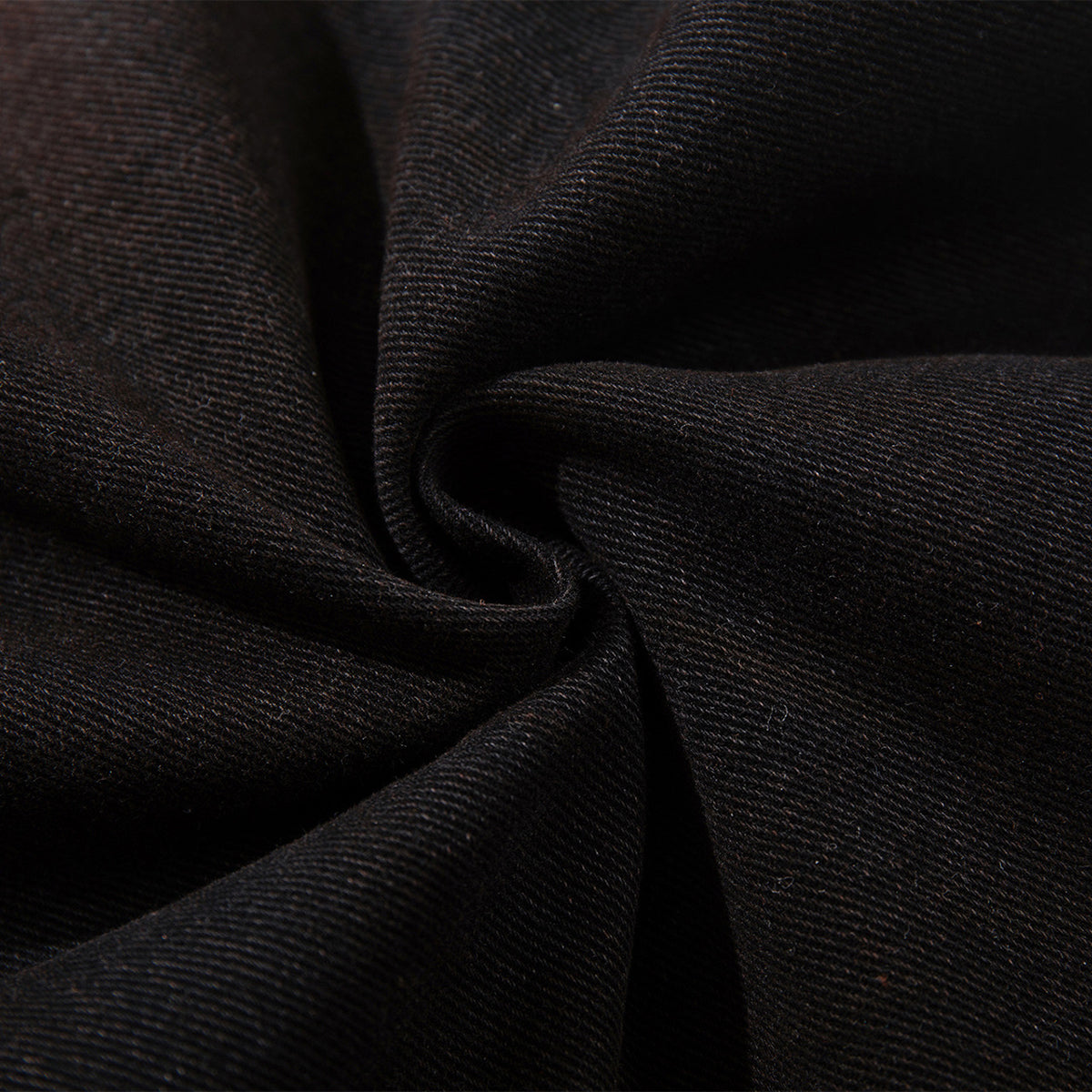 Artistic Brown Fade Geometric Stitching Black Denim Wide Leg Jeans