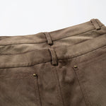 Reinforced Stitching Brown Vintage Wide Leg Painter Pants