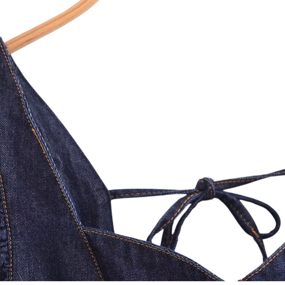 Flutter Sleeve A-Line Denim Minidress