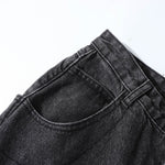 Black Zipper Detail Techwear Utility Denim Cargo Pants