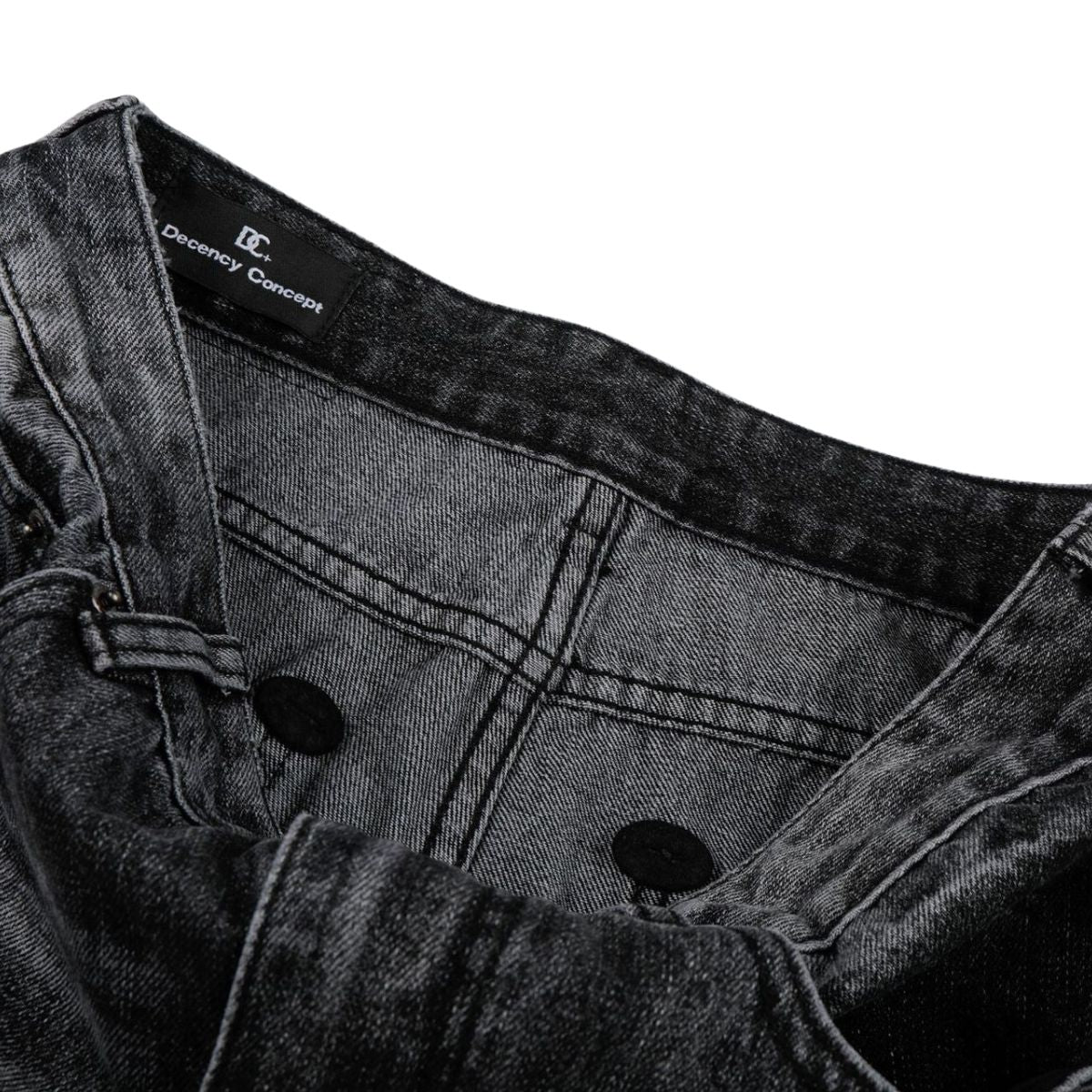 Vintage Washed Black Flared Denim Jeans