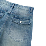 Medium Blue 3D-Whisker Baggy Jeans