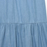 Spaghetti Straps Bow Denim Maxi Dress