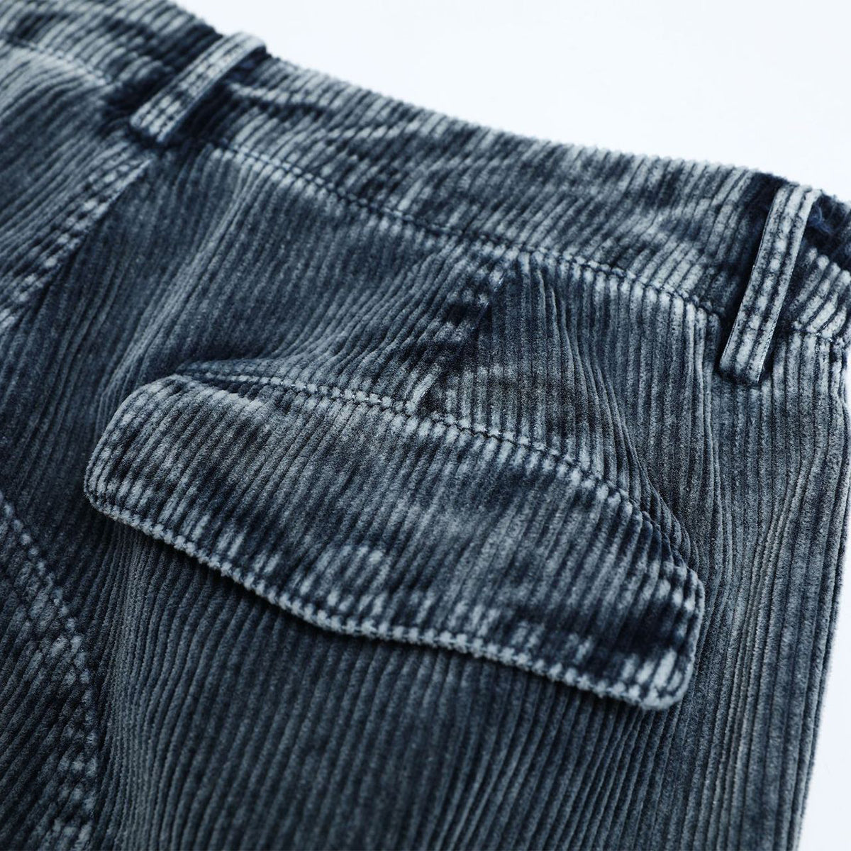Washed Corduroy Deconstructed Relaxed Cargo Pants