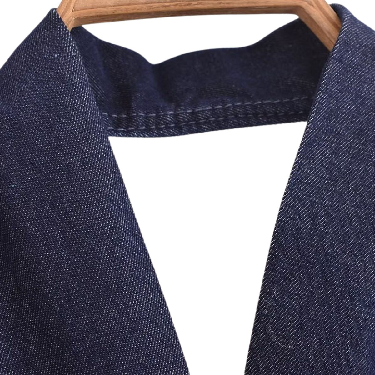 Halter Neck Denim Belted Dress