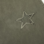 Olive Wide Leg Pants Star Cross Embroidery Details