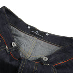 Raw Indigo Wide Leg Jeans with Metal Horsebit Detail