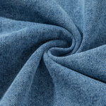 Button-Front Smocked Denim Midi Dress