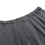 Vintage Pleated Wide Leg Cropped Trousers