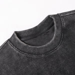 Vintage Washed Short Sleeve Textured Panel Design Tee