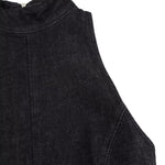Black Sleeveless High-Neck Ruffled Mini Dress