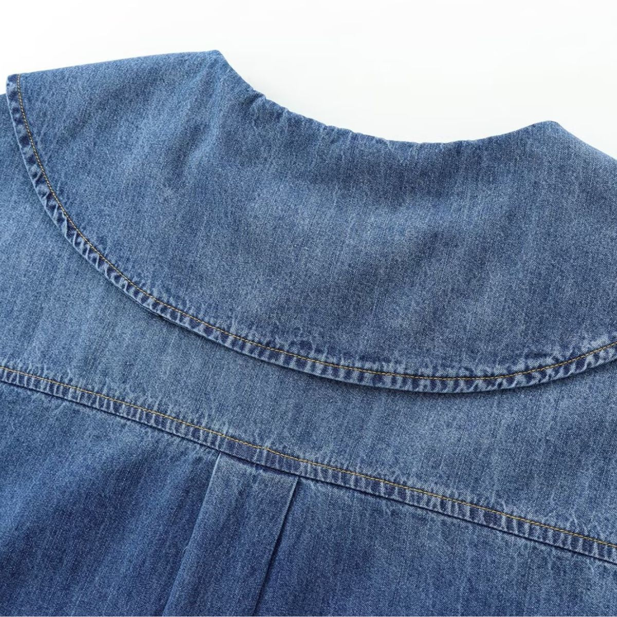 Women's Loose Casual Denim Shirt Peter Pan collar