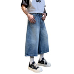 Vintage Sand Wash Straight Leg Denim Shorts