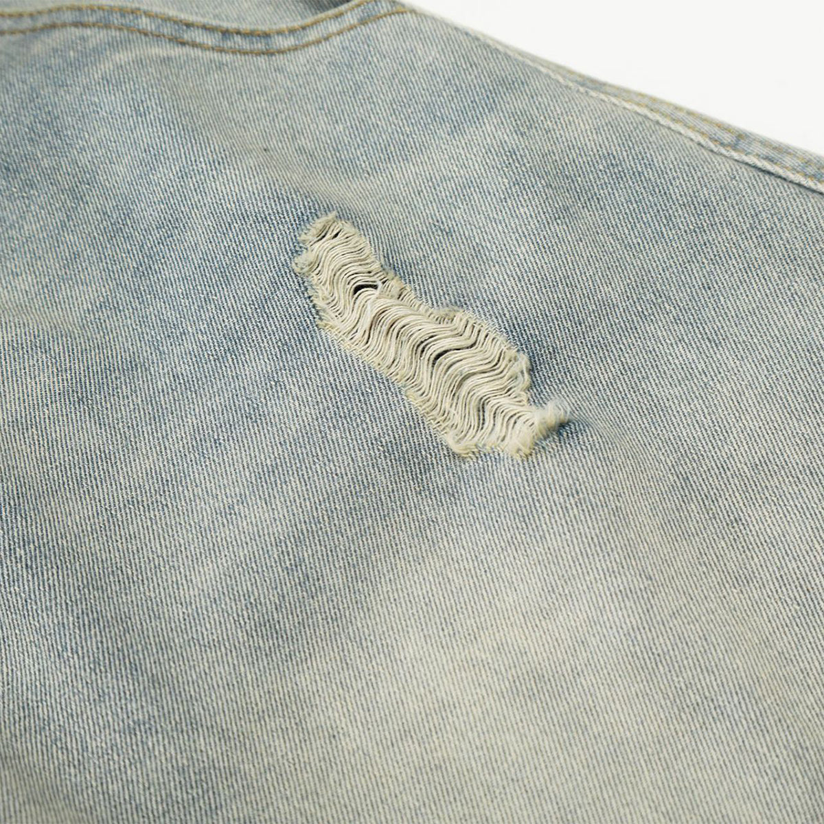 Leopard Print Belt Vintage Wide Leg Distressed Denim