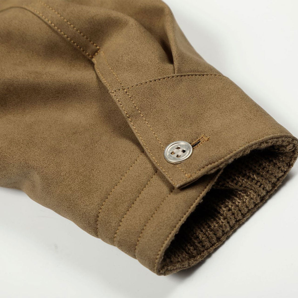 Suede Boxy Fit Padded Jacket Trimmed