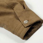 Suede Boxy Fit Padded Jacket Trimmed