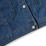 Button-Front Boxy Denim Vest