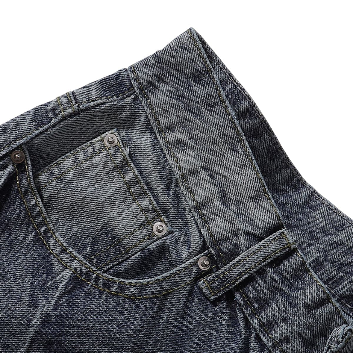 Vintage Whiskered Straight Leg Jeans