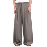 Double-Pleat Baggy Wide-Leg Trousers