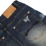 Vintage Distressed Slim Flare Jeans