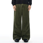 Vintage Washed Workwear Wide-Leg Relaxed Cargo Pants