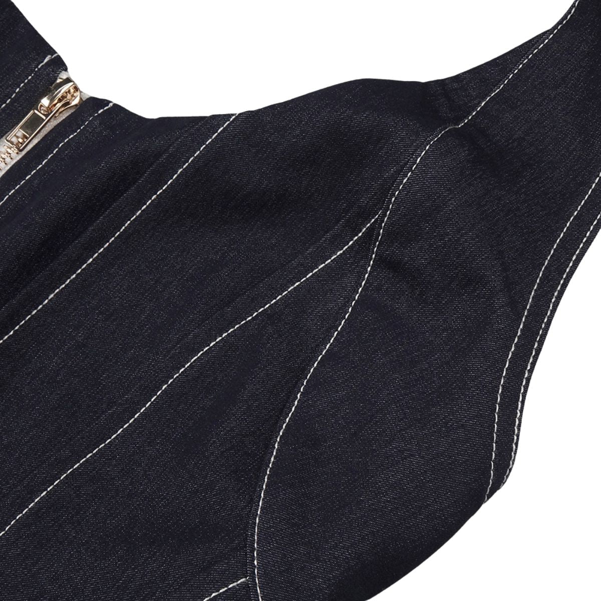 Denim Halterneck Corset Maxi Dress