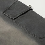 Casual Wide Leg Cargo Pants Striped Elastic Waistband