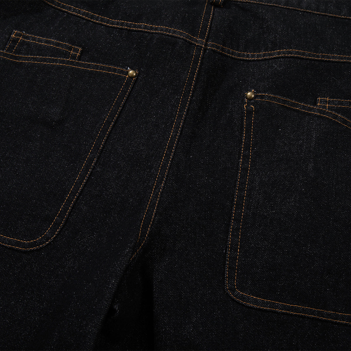 Wide Leg High Waisted Dark Denim Jeans Button Detail