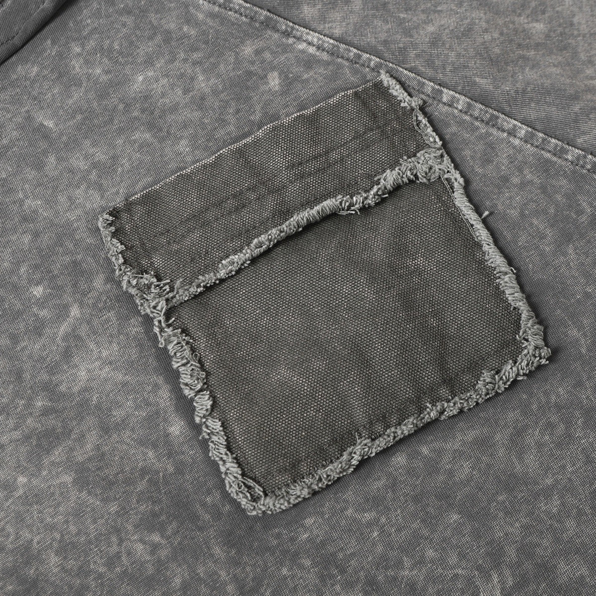 Vintage Washed Patchwork Short Sleeve Chest Pocket Tee